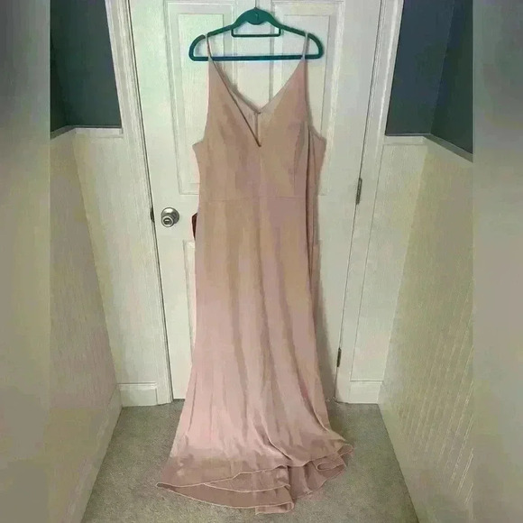 NWT BHLDN Jones Blush Pink Dress for Wedding & Bridesmaid Stretchy Crepe Size 24 - Picture 1 of 9